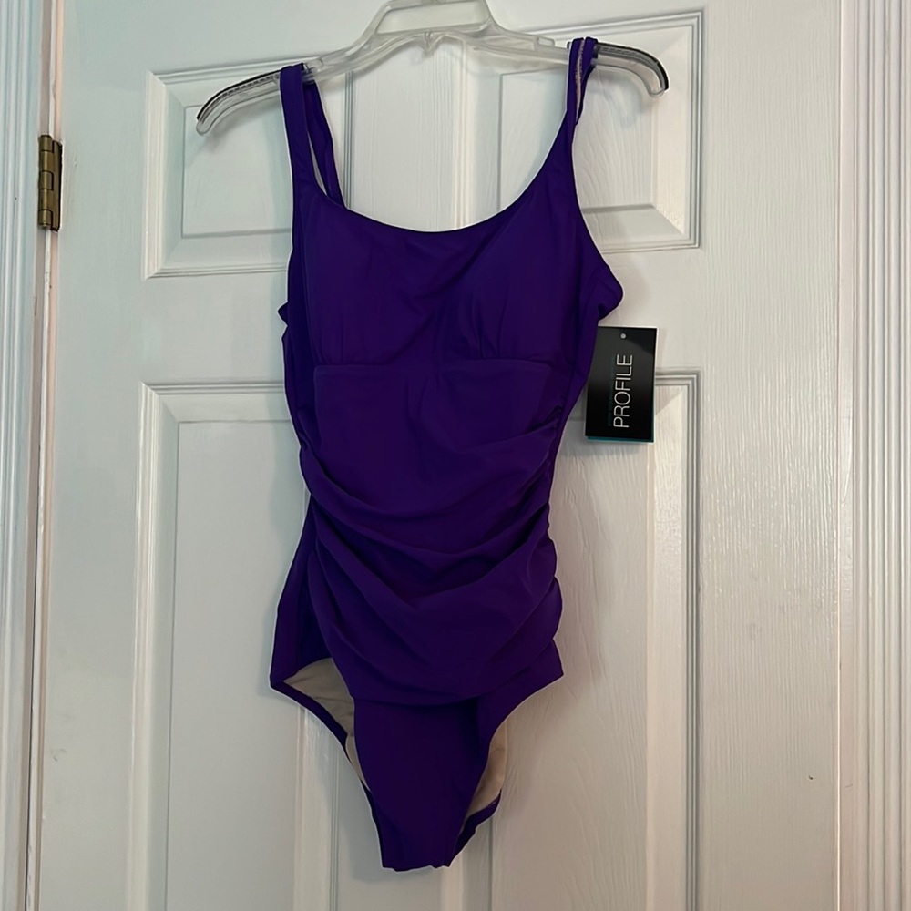 NWT purple one piece bathing suit